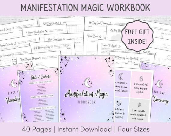 Manifestation Journal Printable | Digital Manifestation Guide | Law of Attraction Workbook | Dream Journal | Manifesting Planner Digital PDF