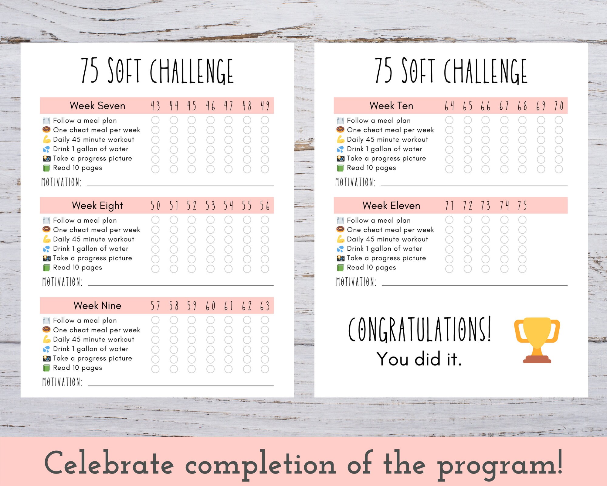 75 Soft Challenge Printable Free