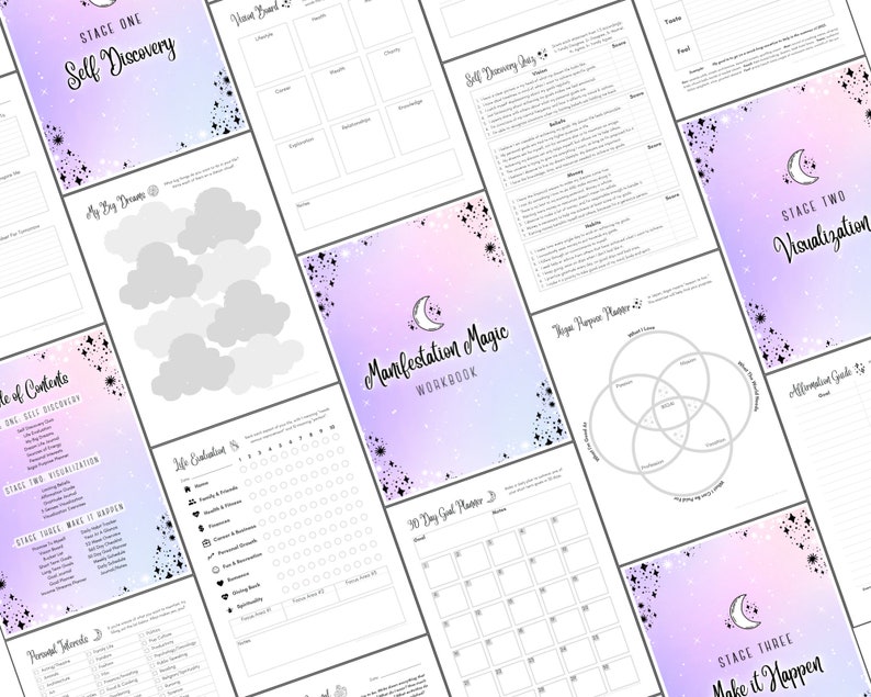 Manifestation Journal Printable | Digital Manifestation Guide | Law of Attraction Workbook | Dream Journal | Manifesting Planner Digital PDF image 2