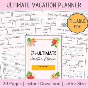 Vacation Packing Checklist | Vacation Travel Planner | Tropical Vacation Packing List | Beach Packing Checklist | Instant PDF Download