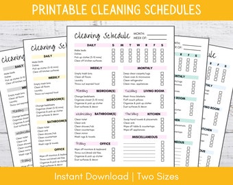 Printable Cleaning Schedule | Cleaning Checklist | Cleaning Planner | Weekly Cleaning | Minimalist Cleaning Checklist | Instant Download