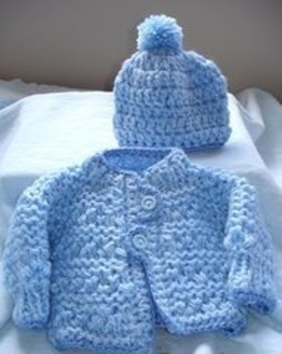 1 Hand Knit Baby Boy Sweater Set 3 Months Coming Home Outfit Sweater Hat Baby Shower Gift Original Design By Kids Knits 1 Free Shipping