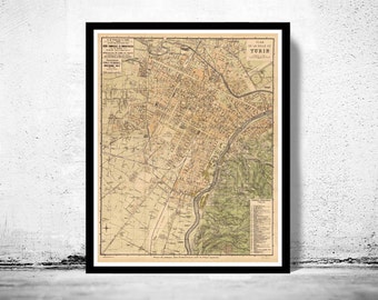 TORINO Map Print City Poster Color Art Print Wall Decor Travel Gift Request Any City Map of Torino Italy