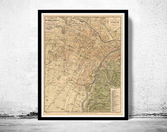 TORINO Map Print City Poster Color Art Print Wall Decor Travel Gift Request Any City Map of Torino Italy
