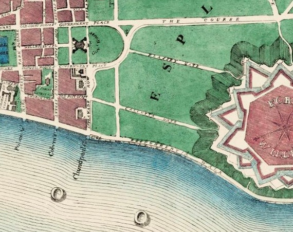 Old Map Of Kolkata Old Map Of Calcutta Kolkata India 1832 Vintage Map Vintage | Etsy Singapore