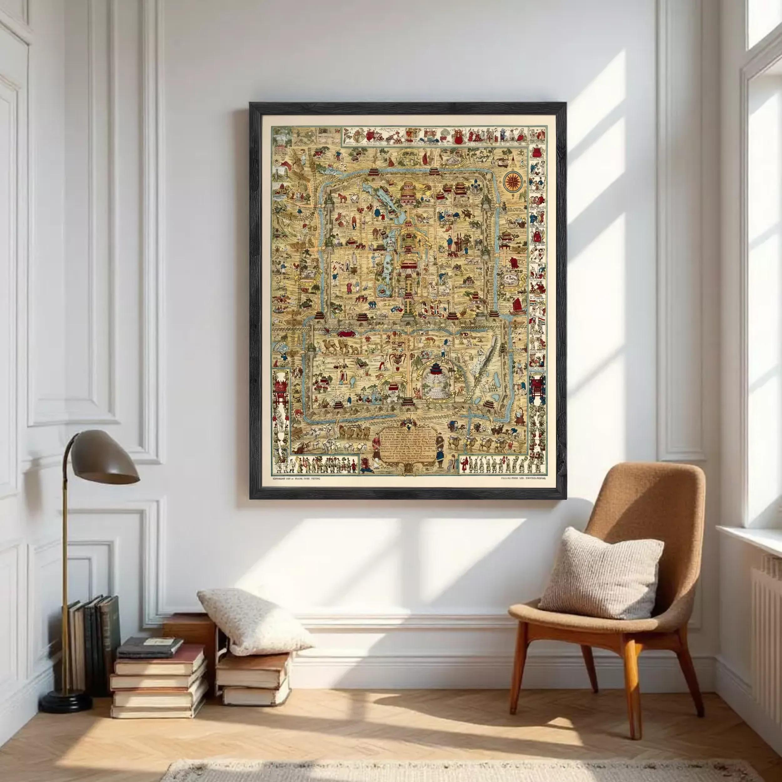 Old Map of Beijing China 1936 Vintage Map | Wall Map Print - Etsy