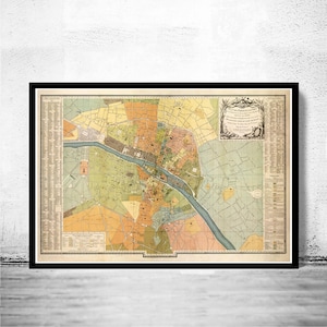 Old Map of Paris (VERY LARGE MAP) France 1904 Vintage Map | Vintage Map Wall Art Print | Large Map Print | Home Decor Wall Art
