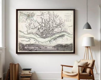 Vintage Oporto Porto Portugal Map 1833 | City Plan Wall Print