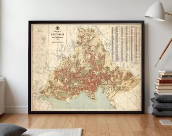 Old Map of Oslo Norway 1901 Vintage Map Oslo | Wall Map Print