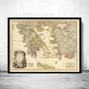 Old Map of Greece 1791 Vintage map  | Vintage Poster Wall Art Print | Wall Map Print | Old Map Print
