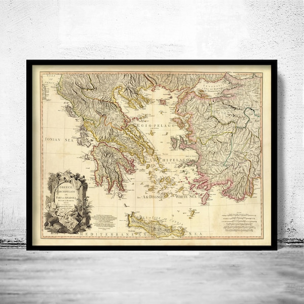 Old Map of Greece 1791 Vintage map  | Vintage Poster Wall Art Print | Wall Map Print | Old Map Print