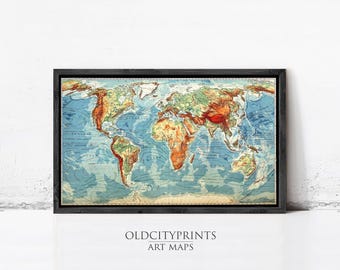 ヴィンテージ世界地図ポスター: 1550 セバスティアン ミュンスター
