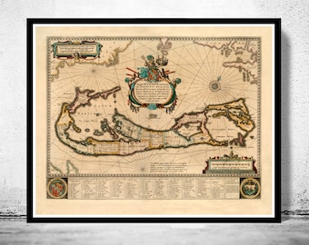 JHSLAJ Vintage Old Map of The Bermuda Islands Xmas Tree Skirt Decorations 36 Inch