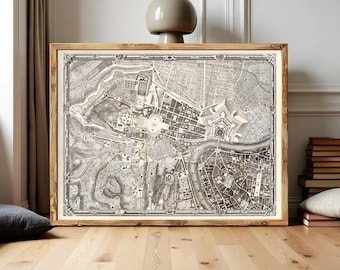 Old Map of Vatican Rome Italy 1748 Vintage Map of Vatican City | Wall Map Print