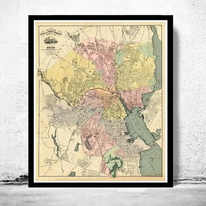 Old Map of Providence 1899 Rhode Island Vintage Map | Vintage Map Wall Art Print | Large Map Print | Home Decor Wall Art