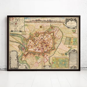 Old Map of Dijon 1730 France Vintage Map | Vintage Map Wall Art Print | Large Map Print | Home Decor Wall Art