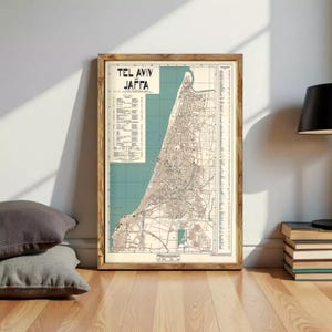 Old Map of Tel Aviv Jaffa Israel 1936 Vintage Map | Wall Map Print