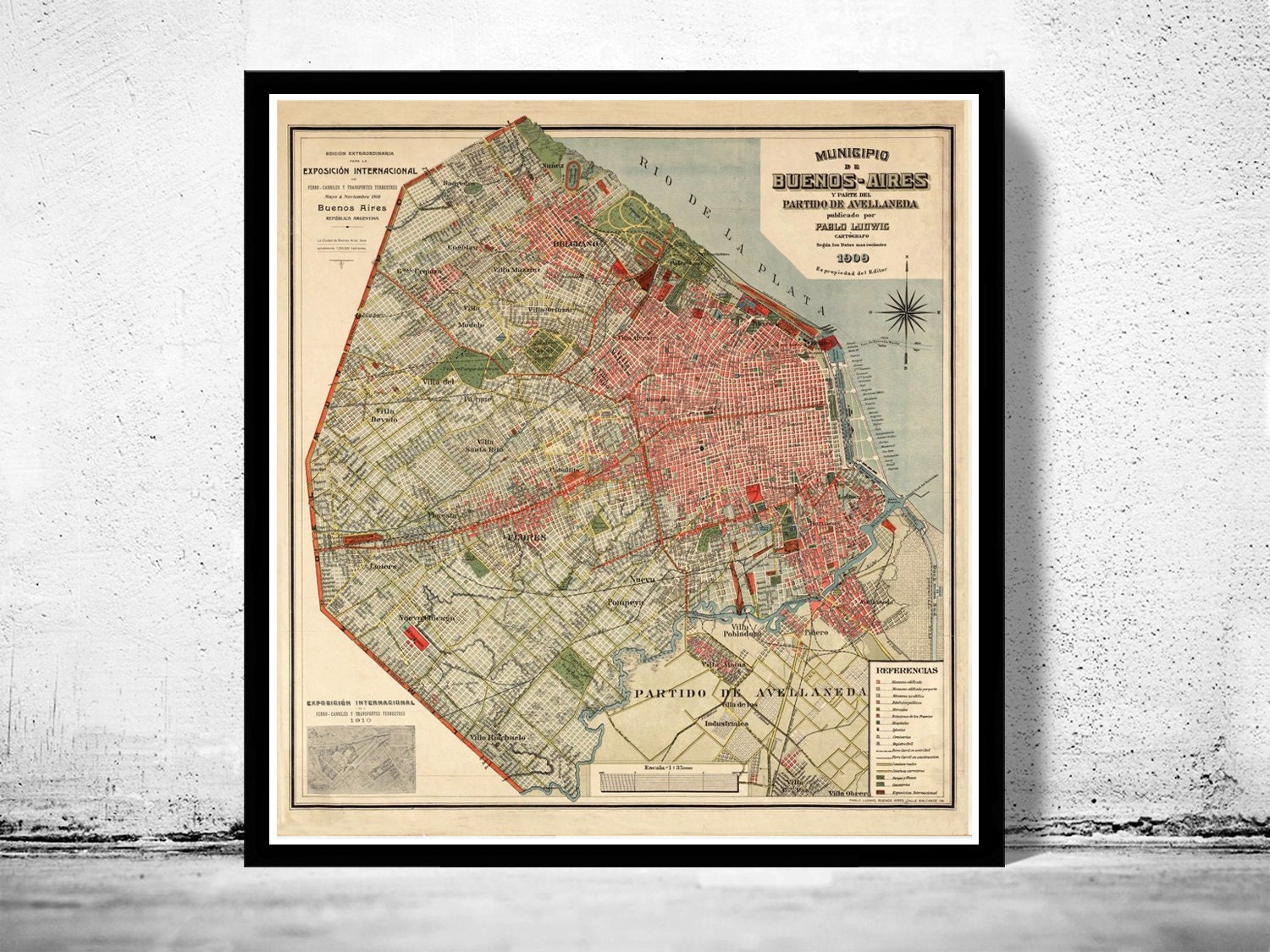 Map Of Buenos Aires Argentina Old Map Of Buenos Aires Argentina 1909 Vintage Map Vintage | Etsy Ireland