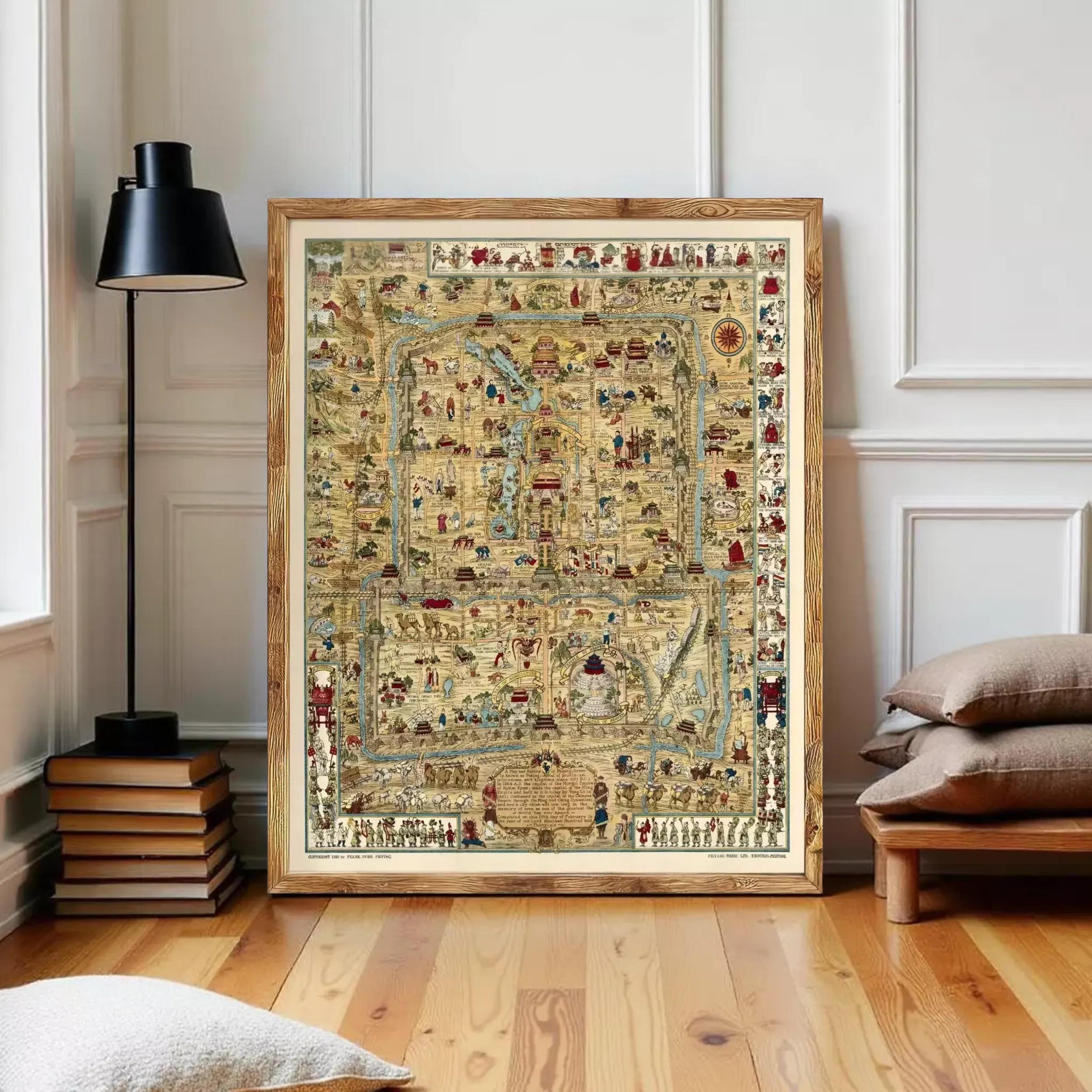 Old Map of Beijing China 1936 Vintage Map | Wall Map Print - Etsy