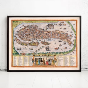 Old Map of Venice 1756 Venetia Vintage Map | Vintage Map Wall Art Print | Large Map Print | Home Decor Wall Art