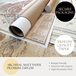 a picture of a map with a roll of paper on top of it