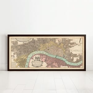 Old Map of London 1736 England United Kingdom Vintage London Map | Vintage Map Wall Art Print | Large Map Print | Home Decor Wall Art