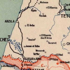 Vintage Morocco Map 1937 Print | Le Maroc Wall Art Decor Retro Style image 6