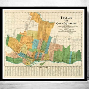 Old Map of Montreal, Canada 1920 Vintage Montreal map | Vintage Map Wall Art Print | Large Map Print | Home Decor Wall Art