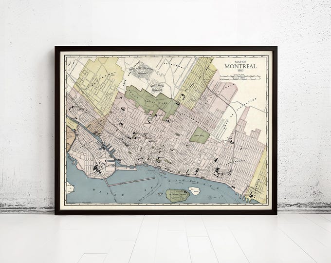 Old Montreal Antique Map 1758 by Maps International