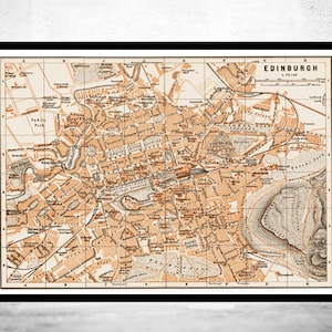 Old Map of Edinburgh Scotland 1890 Edinburgh Vintage Map| Vintage Map Wall Art Print | Large Map Print | Home Decor Wall Art