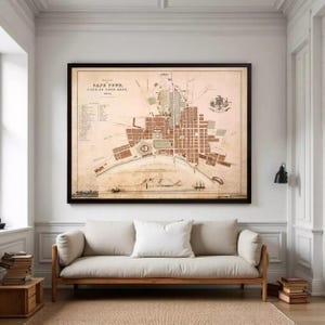 Antique Cape Town Map 1854 Kaapstad South Africa Print | Vintage Wall Decor