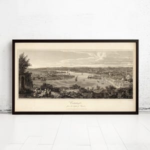 Old Constantinople Istanbul Panoramic View 1811  | Vintage Map Wall Art Print | Large Map Print | Home Decor Wall Art