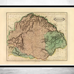 Old Map of Hungary 1831 Vintage Map | Vintage Map Wall Art Print | Large Map Print | Home Decor Wall Art