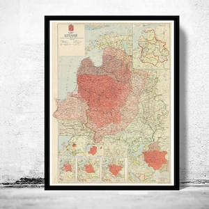 Old Map of Lithuania 1920 Vintage Map | Vintage Map Wall Art Print | Large Map Print | Home Decor Wall Art