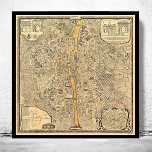Old Map of Paris France 1710 Vintage Map | Vintage Map Wall Art Print | Large Map Print | Home Decor Wall Art