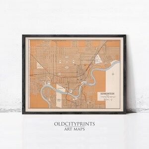 Vintage Map of Edmonton 1915 | Wall Art Decor Print