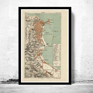 Old Map of Algiers Alger 1888 Vintage map | Vintage Map Wall Art Print | Large Map Print | Home Decor Wall Art