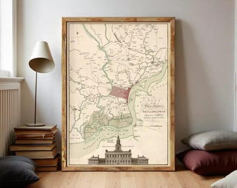 Philadelphia 1777 Map Print | Vintage City Plan Wall Art
