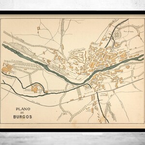 Old Map of Burgos 1905 Spain Vintage Map | Vintage Map Wall Art Print | Large Map Print | Home Decor Wall Art