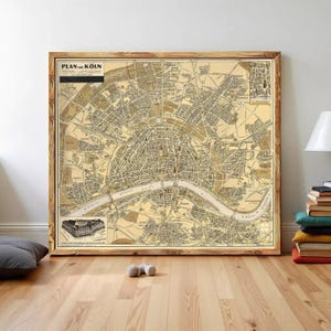 Old Map of Koln Germany 1930 Vintage Map | Wall Map Print