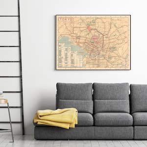 Old Map of Tokyo 1920 Japan Vintage Map Tokyo | Wall Map Print - Etsy ...