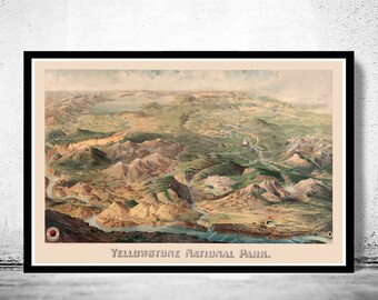 Yellowstone National Park Poster Milwaukee 1904  | Vintage Poster Wall Art Print |
