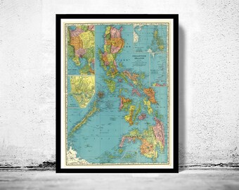 1937 Philippine Islands WWII Era Map, Antique Map of Central Europe ...