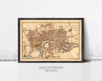 Vintage London Map 1807 | Antique England Wall Décor Art Print