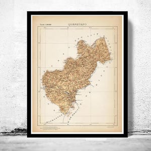 Old Map of Queretaro Mexico 1922 vintage Map | Vintage Map Wall Art Print | Large Map Print | Home Decor Wall Art