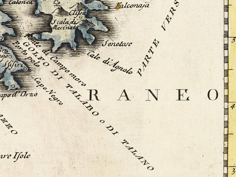 Vintage Poster Wall Art Print Old Map of Corsica Isle de Corse 1740