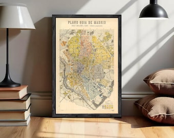 Old Map of Madrid 1905 Spain Espana Vintage Map | Wall Map Print