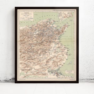 Old Map of Tunisie Tunisia 1912 Vintage Map | Vintage Map Wall Art Print | Large Map Print | Home Decor Wall Art