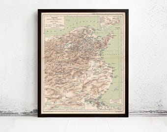 Old Map of Tunisie Tunisia 1912 Vintage Map | Vintage Map Wall Art Print | Large Map Print | Home Decor Wall Art