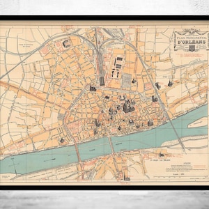Old Map of Orleans 1912 France Vintage Map | Vintage Map Wall Art Print | Large Map Print | Home Decor Wall Art